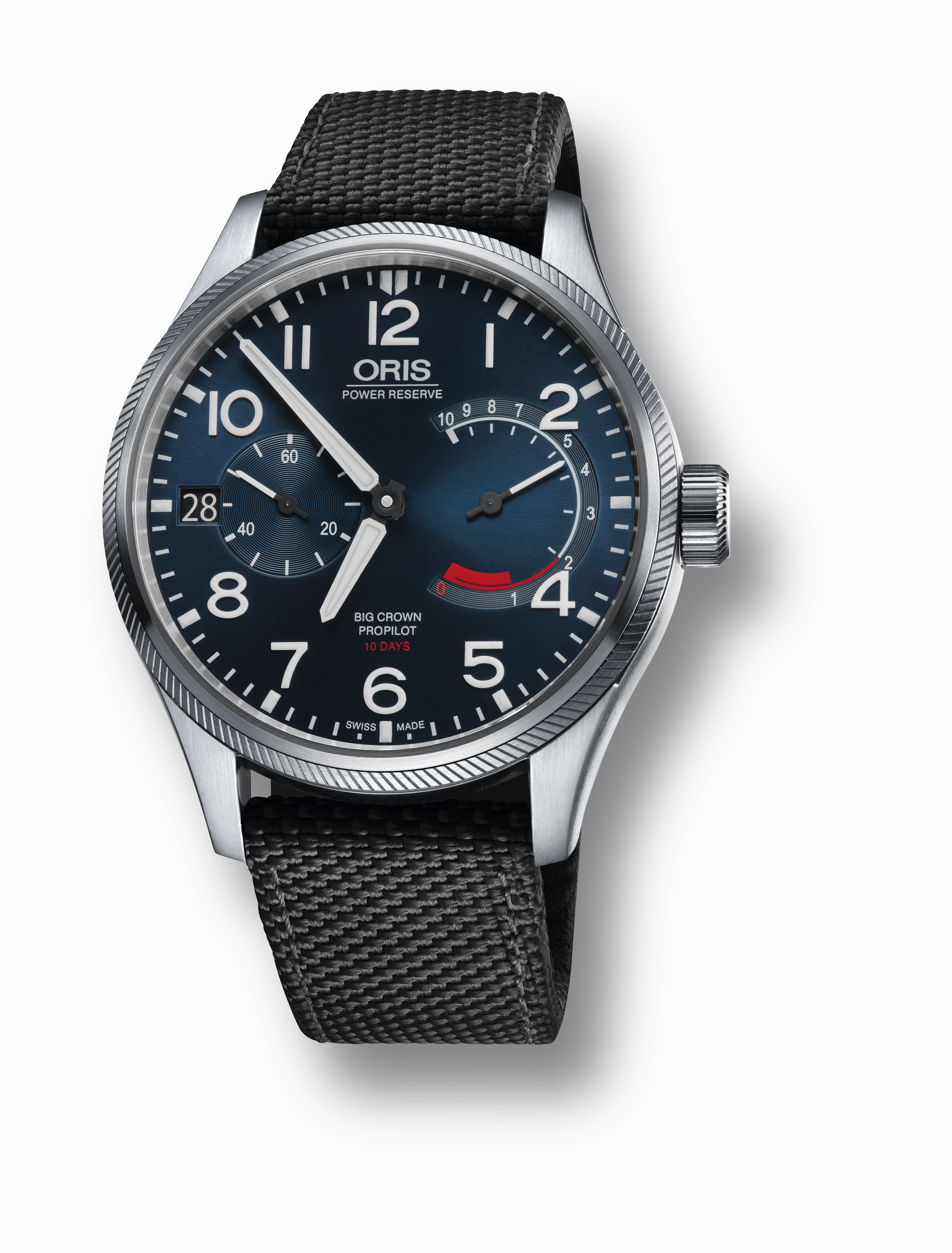 ORIS  Мужские швейцарские часы с уникальным механизмом  с ручным заводом и резервом хода на 10 дней, сталь, 44 мм, водозащита 100 метров